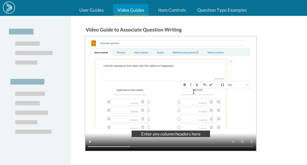 Support Video Guide to Associate Question Writing