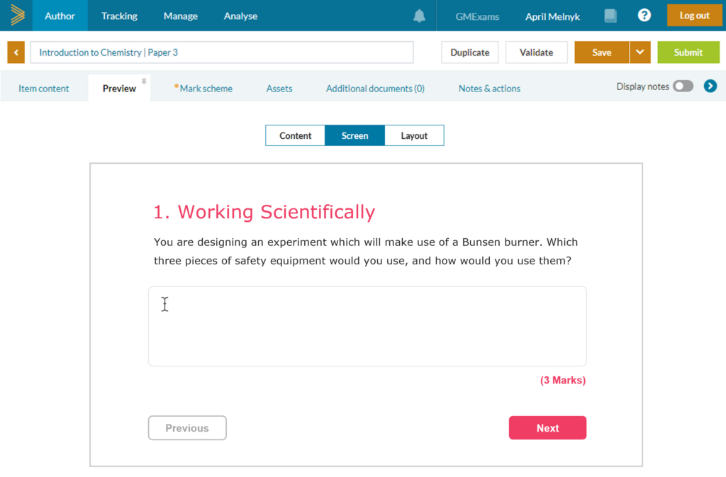 Science Question Being Previewed in Trifork